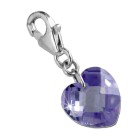 Pendant zirconia heart, 10mm, lavender