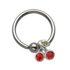 316L BCR Surgical Steel Ball Clamp Ring 1.2x10mm with Cherry Pendant