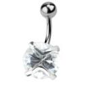 Navel piercing WOW with round clear zircon