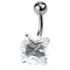 Navel piercing WOW with round clear zircon