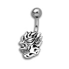 Belly button piercing 1.6x10mm with a Chinese dragon design