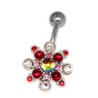 Belly button piercing with Swarovski cabouchon stones, power star
