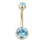 9 carat belly button, double jeweled