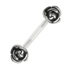 Genital piercing (Christina) Bioflex barbell dumbbell 1.6x14mm, roses