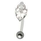 Genital piercing (Christina) Bioflex rod 1.6x12mm, heart crystal