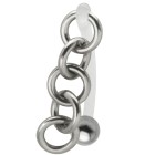 Genital piercing with a 1.6x12mm Bioflex banana and chain pendant