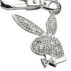 Playboy key ring, rhodium-plated