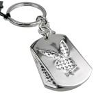 Playboy keychain 2 pieces with white crystals
