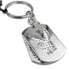 Playboy keychain 2 pieces with white crystals