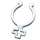 925 Sterling Silver Female Breast Clip - Biology Sign Female