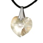 Clear Swarovski crystal heart with a cord chain