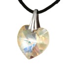 Swarovski crystal heart shimmering with a cord chain