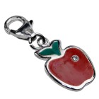 Pendant red apple made of 925 sterling silver, lacquered