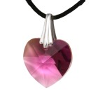 Light purple Swarovski crystal heart with a cord chain