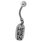 Navel piercing 1.6x10mm with pendant and individual engraving