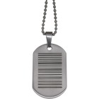 Pendant dog tag 23x38mm made of matted stainless steel with individual barcode
