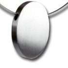 Stainless steel oval pendant, 30x20x5.2mm