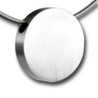 Round pendant in stainless steel, 25mm, 5.2mm thickness