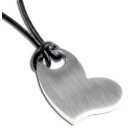 Heart shaped pendant in stainless steel, 32x34mm
