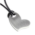 Heart shaped pendant in stainless steel, 32x34mm