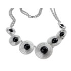Spectacular - Collier delicate steel spirals with black agate balls