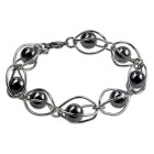 Steel bracelet with hematite beads
