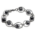Steel bracelet with hematite beads