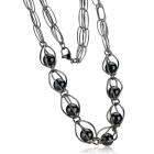 Steel necklace with steel balls in hematite look