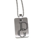 Pendant dog tag 15x23mm made of matted stainless steel with individual engraving