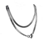 Flat curb chain made of stainless steel in two lengths