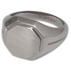 Signet ring made of stainless steel in different sizes, octagonal engraving area