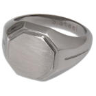 Signet ring made of stainless steel in different sizes, octagonal engraving area