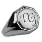 Signet ring made of stainless steel with an octagonal engraving area and your desired engraving