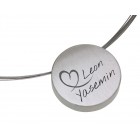Round stainless steel pendant with engraving of your choice, diameter 25mm