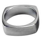 Stainless steel ring 7mm square matt in several sizes