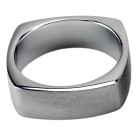 Stainless steel ring 7mm square matt in several sizes