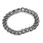 Wide curb bracelet made of stainless steel