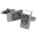 Stainless steel cufflinks, matte finish