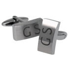 Stainless steel cufflinks, matte finish