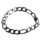 Heavy stainless steel Figaro bracelet in three lengths