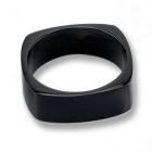 Stainless steel ring 7mm square matt black in several sizes