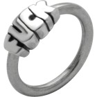 Front closure ring with 925 sterling silver clasp and FUCK lettering