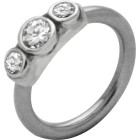 Front closure ring with 925 sterling silver clasp and Swarovski crystal