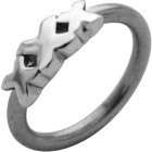 Front closure ring with 925 sterling silver clasp, motif XXX