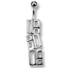 Belly button piercing in retro style rectangular with 925 silver design 1.6x6mm / 1.6x8mm / 1.6x10mm / 1.6x12mm