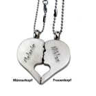 Partner pendant &quot;kissing couple&quot; made of stainless steel with individual engraving