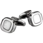 Cufflinks made of stainless steel, old school, matted