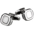Cufflinks made of stainless steel, old school, matted