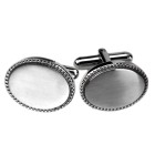 Cufflinks in stainless steel of oval shape, 20x15mm