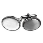 Cufflinks in stainless steel of oval shape, 20x15mm